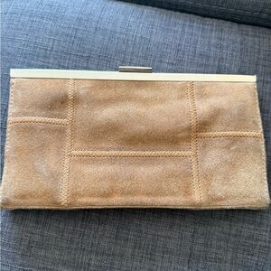 Banana Republic Tan Suede Clutch